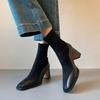 Botas Retro Francesas Slim Botines de Tacón Alto para Mujer 2024 Otoño e Invierno Nuevo Nicho de Gama Alta Cubrepiernas Botas de Moda