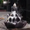 Quemador de incienso de reflujo artesanía de cerámica popular Buda incienso Sándalo Montaña Alta y agua que fluye Decoración de incienso para el hogar y la oficina