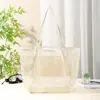 Bolsa de playa de malla, transpirable y visible, adecuada para viajes, bolsa para cosméticos y artículos de tocador, gran capacidad, plegable, bolsa de almacenamiento portátil