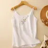 Camisola Bordada de Estilo Étnico para Mujer, Top de Algodón para Verano, Capa Interior de Lino, Camisa Base Delgada