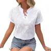 2026 Ropa Europea y Americana Transfronteriza para Mujer Amazon Nuevo Estilo Verano Simple Casual Color Sólido Cuello en V Manga Corta para Mujer