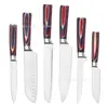 Cuchillo de Cocina de Acero Inoxidable Transfronterizo para Mujeres, Mango Multicolor, Cuchillo para Cortar Carne con Cabeza de Acero, Cuchillo para Rebanar Forjado, Cuchillo de Cocina