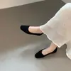 Zapatos Planos de Ballet para Mujer 2026 Nuevos, Retro, Tacón Oculto, Punta Cuadrada, Lazo, Deslizables, Versátiles, Terciopelo Suave