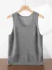 2025 Nuevo Estilo Cuello en U Liso Cachemir Hombres Chaleco de Punto Sin Mangas Ropa Interior Cómodo Agradable a la Piel Jersey