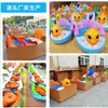 Barco Infantil de Agua a Manivela, Barco para Piscina, Barco de Choque Eléctrico con Luces, Barco Cisne con Luces, Barco de Dibujos Animados a Batería