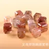Accesorios para Pulseras de Cuentas Cubo de Azúcar Cristal Súper Siete Negro Natural Pulsera Hecha a Mano Accesorios para Pulseras Collar Perforado Joyería