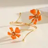 Pulsera de Metal con Flor de Goteo Transfronteriza Europea y Americana Moda Temperamento Dulce Pulsera Lujo Ligero Sensación de Alta Gama Joyería de Mano para Mujer