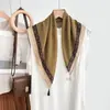 Lenço Quadrado Moda Estilo Coreano Pingente de Franja Feito à Mão Estilo Old Money Cinto com Franjas Suspensas Faixa da Cintura Leve Confortável Franja Pendurada Lenço de Seda