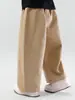 Valle del Viento 2026 Otoño Nuevo Estilo Coreano Gama Alta Pantalones Casuales de Algodón de Color Sólido para Niños Ajuste Holgado Pantalones de Pierna Curva para Niños