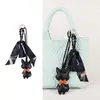 Novo Pingente de Gato em Couro com Franja Acessório de Bolsa Fashion Lenço de Seda Coreano Chaveiro Pingente de Mochila Charme