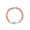 Elegante pulsera de ágata roja del sur de Piao de hielo dulce con cuentas de transferencia de jade hetiano y tilian, pulsera Guofeng simple para mujer