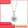 S925 prata esterlina D-color diamante colar romântico floco de neve pingente feminino pingente com presente de corrente em estoque atacado