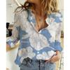 Comercio exterior transfronterizo 2022 Ropa de mujer europea y americana Amazon wish estación independiente nueva serie de estampado casual camisa de mujer