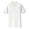 Mono de Seda Helada de Verano Camiseta de Manga Corta Polo para Hombre Impresión Personalizada Logo Bordado Camiseta de Grupo Solapa