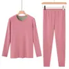 Primavera tecida gola redonda espessada expandida veludo quente aquecimento térmica roupa íntima top feminina meia-idade e idosos blusa de baixo outono idosos roupas masculinas