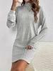 2024 Europa y Estados Unidos estación independiente transfronteriza otoño e invierno nuevo vestido de punto casual de moda para mujer de color sólido de cuello alto y manga larga