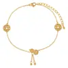 Nuevo Diseño de Fortuna Tobillera con Borla de Transferencia Calabaza Estilo Ins para Mujer Acero de Titanio Chapado en Oro PVD Joyería para el Pie