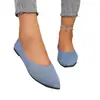 Zapatos slip-on de tejido elástico con punta fina, suaves y antideslizantes, zapatos planos de suela fina, cómodos para ir al trabajo, zapatos de mujer transfronterizos para primavera y verano