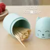 Caixa de Palitos Criativa para Casa Desenho Animado ins Simples Plástico Armazenamento Pote de Palitos para Casa Gato Fofo Tubo de Palitos
