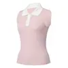 Conjunto de Tenis y Golf Chaleco con Solapa de Polo Deportivo Secado Rápido Falda Plisada de Cintura Alta Conjunto de Tenis de Dos Piezas para Mujer
