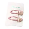 Pinzas para el cabello de lunares y perlas para niños que no dañan el cabello, Pinzas para el flequillo lateral lindas y dulces de alto valor, Pinzas para el cabello con forma de corazón
