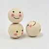 Accesorios de cuentas DIY para niños color de tronco muñeca cara sonriente cabeza de muñeca cuentas de madera muñeca femenina cuentas de madera redondas cuentas sueltas venta al por mayor