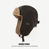 Gorra Lei Feng de Cuero para Motocicleta Vintage para Hombre Invierno Gruesa de Piloto para Montar con Protección para los Oídos Gorra para Protección contra el Frío para Esquí del Noreste para Mujer