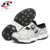 Nuevos Zapatos de Golf para Pareja de Venta Caliente Impermeables Antideslizantes Zapatos con Hebilla de Perilla a Cuadros Resistentes a la Abrasión Deportivos para Hombre y Mujer