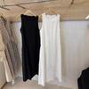 Vestido Coreano Branco Sem Mangas com Botão de Flor para Mulheres 2025 Primavera Elegante Decote Redondo Modelagem Slim na Cintura Saia Longa Interna