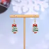 Brincos de Gota de Óleo Papai Noel Desenho Animado Europeu e Americano Série de Natal Personalidade Transfronteiriça Brincos de Alce Pão de Gengibre para Mulheres