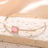 Pulsera Explosiva de Zirconia Rosa para Mujer, Pulsera de Anillo Sencillo de Alta Gama, Pulsera de Corazón de Lujo Accesible de Nicho, Joyería Nueva