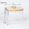 Caja Cuadrada Transparente de Plástico para Bastoncillos de Algodón para Maquillaje, Algodón Desmaquillante, Caja de Almacenamiento Portátil de PS