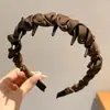 Faixa de Cabelo Fofa com Coroa Alta e Bolinhas Estilo Coreano Faixa Preta para Mulheres com Dentes Antiderrapante para Lavar o Rosto Pressão para Cabelo Grampo de Cabelo