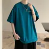 Camiseta de Verano Simple de Manga Corta para Hombre de Cinco Puntas Marca de Moda Estilo Nuevo Pesado Juventud Holgada Hombro Normal Top de Media Manga