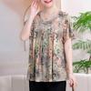 Tops de Verão Tamanho Extra Grande para Pessoas de Meia Idade e Idosas Plus Camisetas Gordas e Ampliadas para Mulheres 110kg Mães Gordas Camisetas Básicas de Manga Curta da Moda