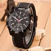 Relógio Casual Estiloso Masculino, Relógio de Quartzo, Relógio de Pulso Esportivo com Mostrador Grande, Pulseira de Silicone Luminosa, Cronógrafo