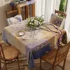 Toalha de Mesa de Luxo Leve de Alta Qualidade Impermeável e à Prova de Óleo Estilo Retro Americano Dopamina Tapete para Mesa de Jantar Estilo Ins Toalha de Mesa para Mesa de Centro
