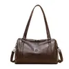 Bolsa de Ombro Única para Comércio Exterior Feminina Mais Vendida Retrô Simples Bolsa Boston Almofada Grande Capacidade Bolsa Transversal para o Dia a Dia Novo Atacado