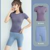 Esportes Yoga Top Casaco Feminino Tight manga curta Gym Running Suit Quick-drying Training Suit Primavera Outono Verão