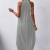 2025 Ropa de Mujer Europea y Americana Amazon Estación Independiente Color Sólido Suelto Vestido Largo Vestido Chaleco Falda Slip Delgado Lujo Ligero