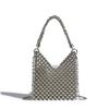 Moda europea y americana diseño de bolso para teléfono móvil sensación de cuentas bolso para mujer 2024 nuevo estilo cadena diagonal bolso pequeño nicho mini