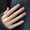 Douyin Chuanwu Champagne Diamante Olho de Gato Unhas Usáveis Luxo Leve Explosivo Adesivos de Unha Usáveis Outono e Inverno Mais Fácil de Combinar Transmissão Ao Vivo