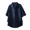 3D Estilo Nuevo Verano Hombres Moderno Corte Holgado Marca de Moda Estudiante Polo Camiseta de Manga Corta para Hombre Top para Hombre Longitud de Cinco Puntos