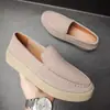 Mocasines de Cuero Gamuzado X631 Otoño para Hombre, Mocasines Casuales Transpirables de Verano con Suela Gruesa, Estilo Old Money