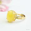 Anillo de Cera de Abejas Natural Guan Yu Ámbar Miel Amarillo Anillo de Dedo Estilo Corte Venta al por Mayor de Fábrica Dropshipping S3112903