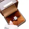 Anillo de Plata de Ley S925 para Mujer, Anillo Súper Brillante de Circonita Cubo de Azúcar, Anillo Abierto de Dedo Índice Moderno y Versátil, Anillo Elegante y Exquisito para el Dedo del Pie