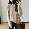 Deixa a pele super clara~ O processo escovado faz parecer super modelador, estilo solto, preguiçoso, roupa quente para mulheres, 2026 novo inverno H091815