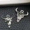 Lote de 8 Amuletos Grandes de Cabeza de Toro Calados Retro Plata Antigua Aleación para Pulsera DIY Hecha a Mano Collar Llavero Accesorios de Joyería