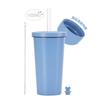 Nuevo Modelo 2026 Taza de Acero Inoxidable de 500 ml con Popote y Revestimiento Interior de Cerámica, Taza de Doble Pared con Popote al Vacío para Té de Burbujas