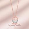 Um Colar Wang Qingquan de Prata Esterlina S925 Feminino Design de Nicho Ins Corrente para Clavícula Celebridade Cibernética Pingente de Lua de Cristal Simples